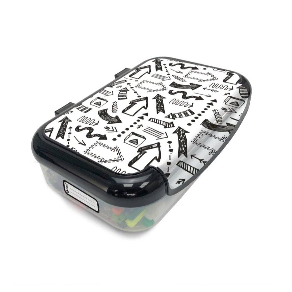 ZIPIT Recycled Plastic Pencil/Storage Box - black and white